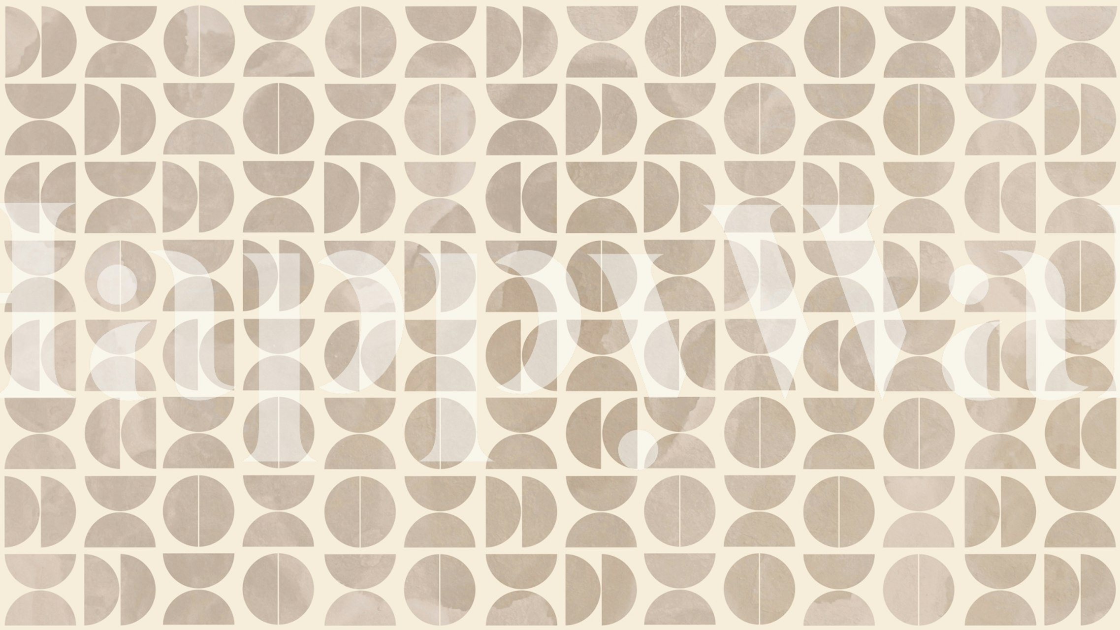 Geometric beige patterns with semi-circles and circles wallpaper