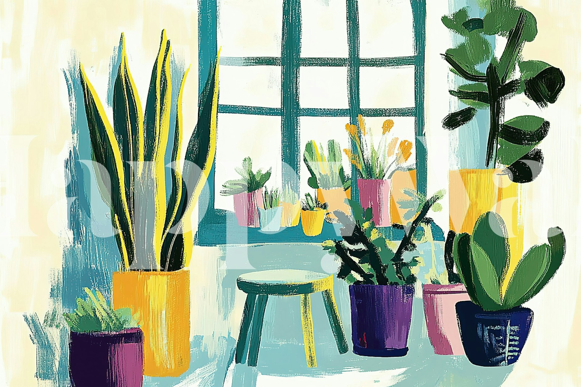 Bunte Spanish Patio Tapetdesign