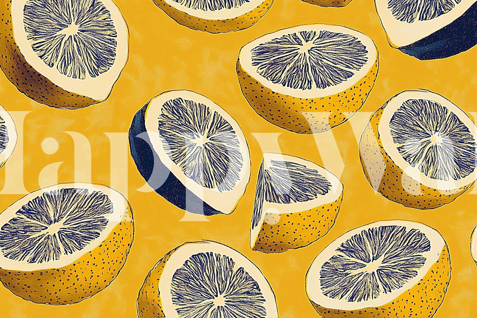 Papier peint Blue Grapefruits dans une pièce