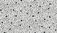 floral tangled daisies - monochrome wallpaper