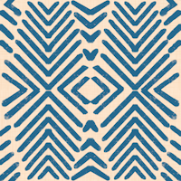Retro Tribal Arrows Mid Century Geo Blue tapete