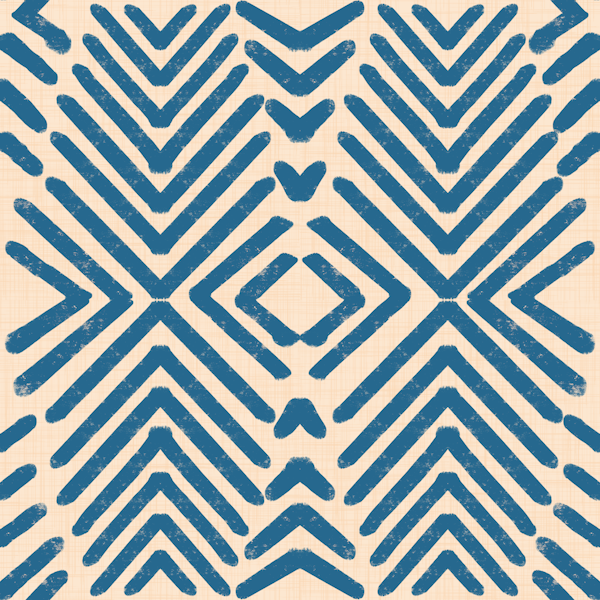 Retro Tribal Arrows Mid Century Geo Blue