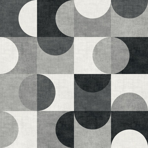 Bauhaus Circle Abstract - Charcoal