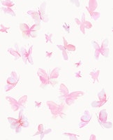 Pink Pastel Watercolor Butterflies tapeta