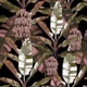 Banano Tropical Leaves - Black & Pink