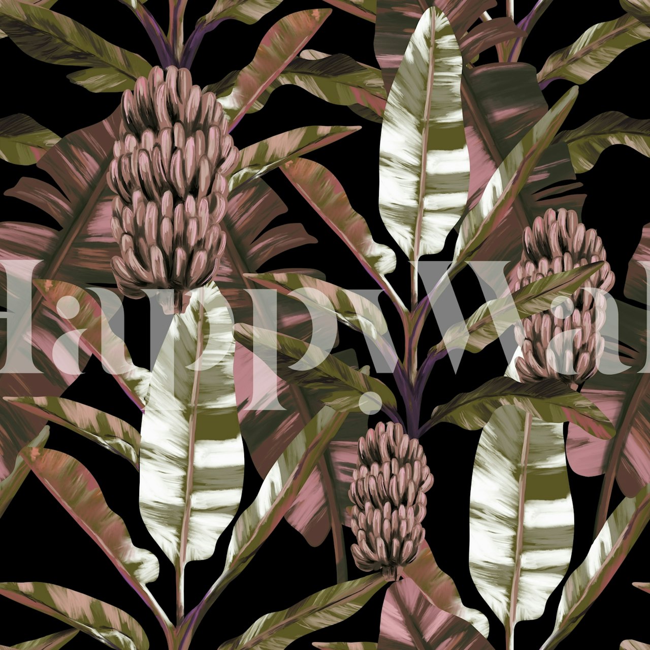 Banano Tropical Leaves tapet i et rom