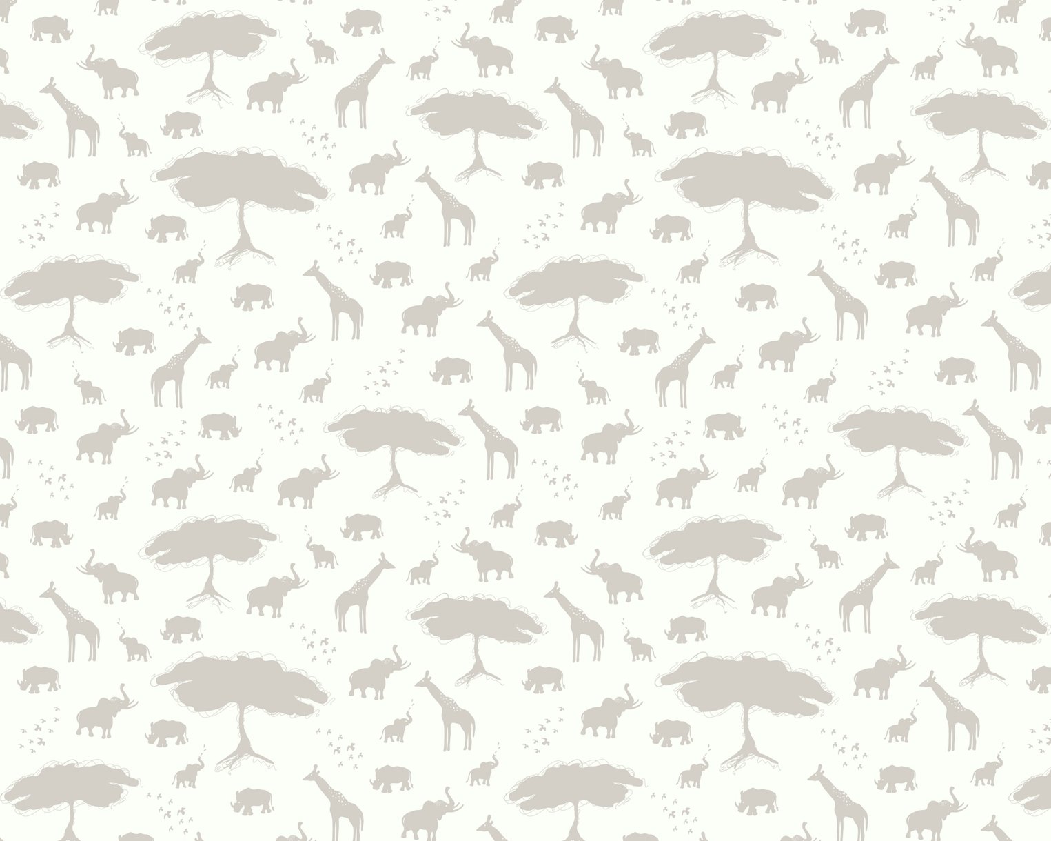 Beige Safari Animals Wallpaper | Happywall