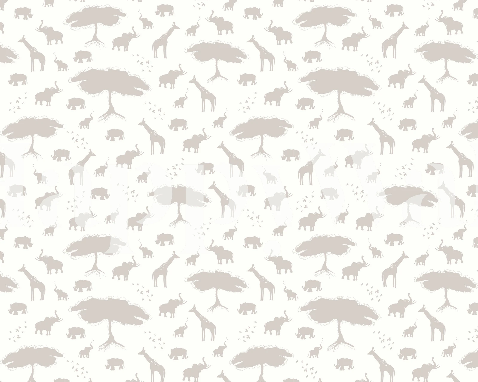 Beige Safari Animals wallpaper in a room