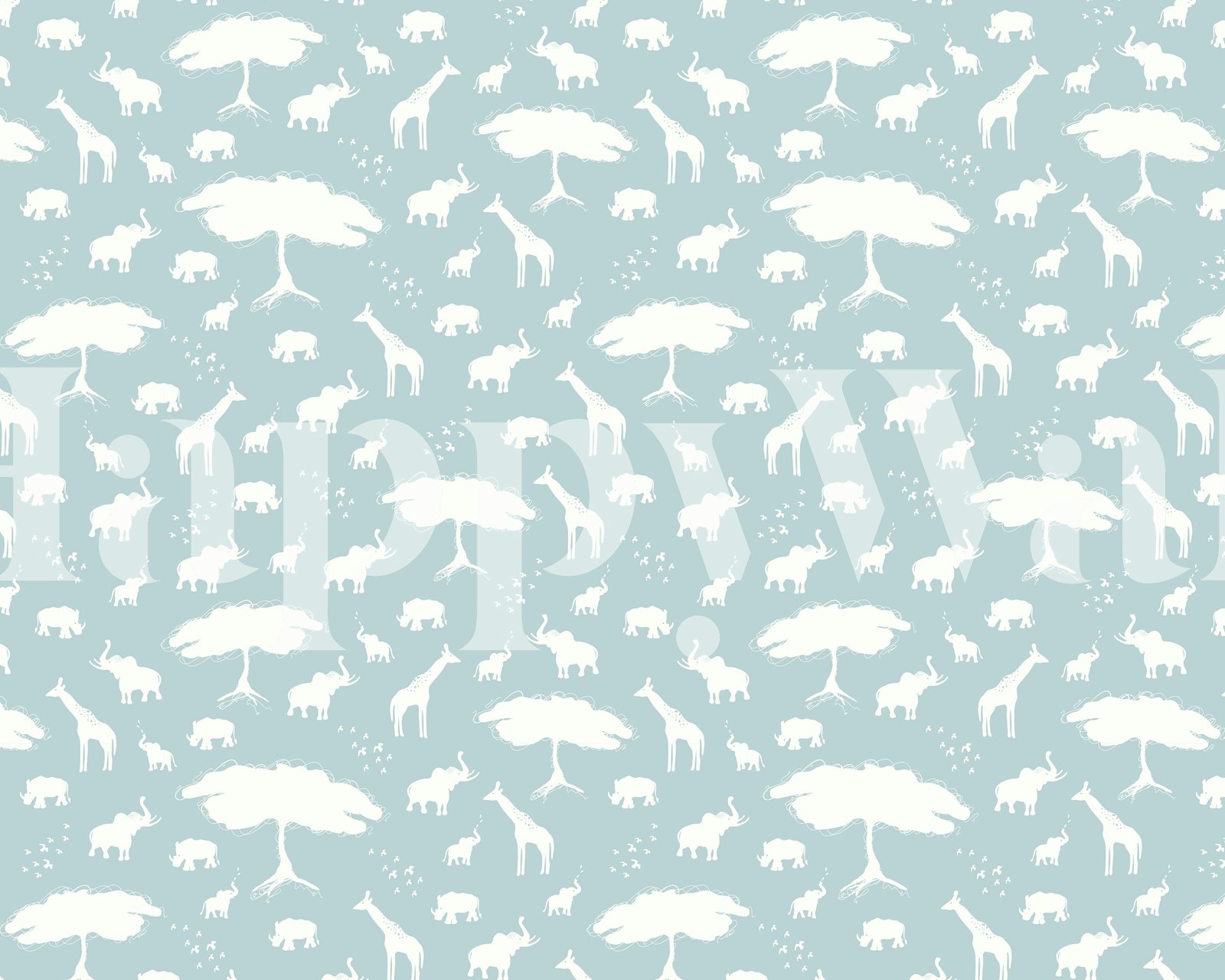 Blue Safari Animal wallpaper in a room