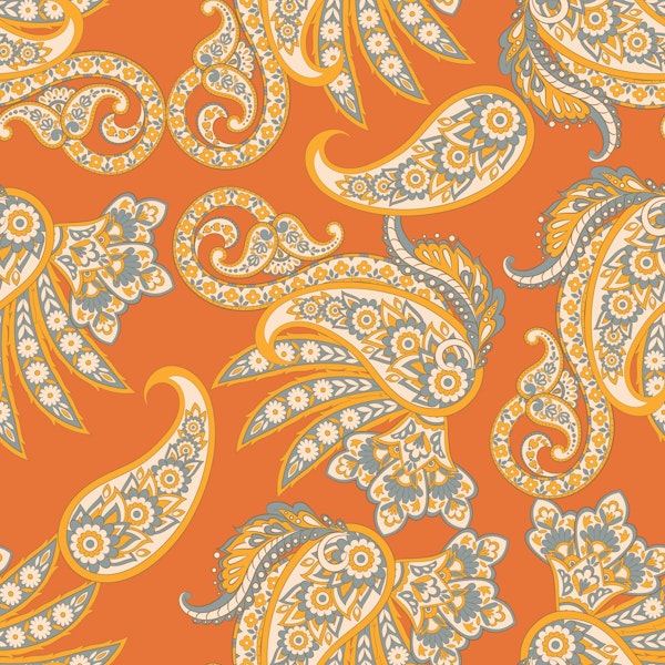 Orange Paisley Decor
