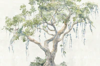 Lush Green Tree Oasis wallpaper