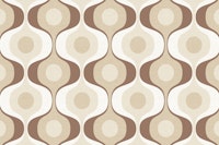 Mocha Mousse 70s Groovy Geometry wallpaper