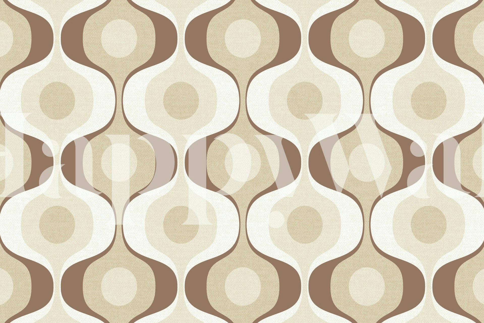 Mocha Mousse 70s Groovy Geometry wallpaper in a room