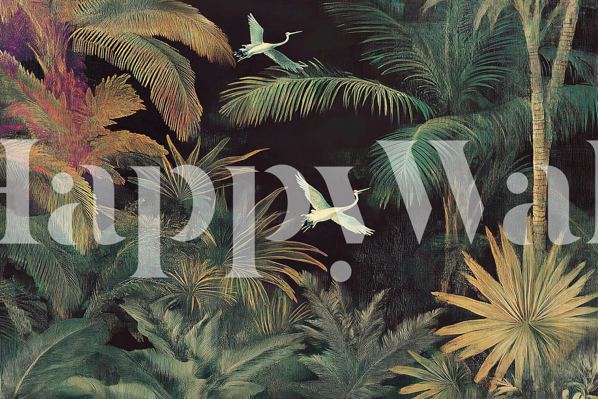 Tapeta Dark Japanese Jungle w pokoju