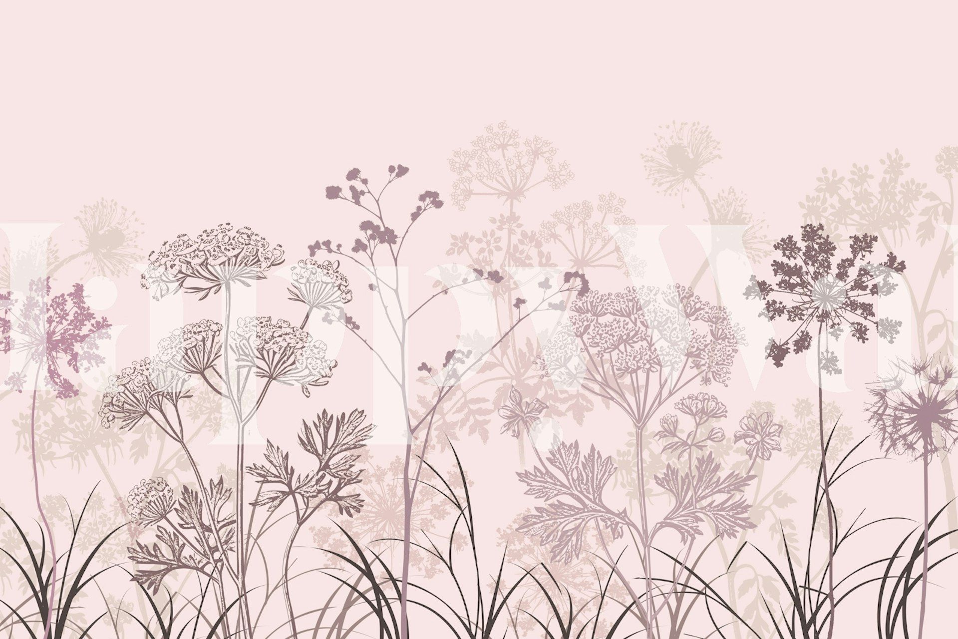 Pastel Wildflower Meadow Blush Elegance zobrazeno v místnosti