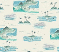 Tropical Serenity: Watercolor Island Dreams carta da parati