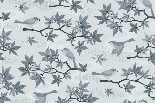 autumn maple - faded blue