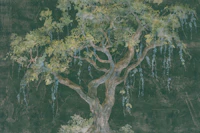 Mystical Emerald Forest Tree wallpaper