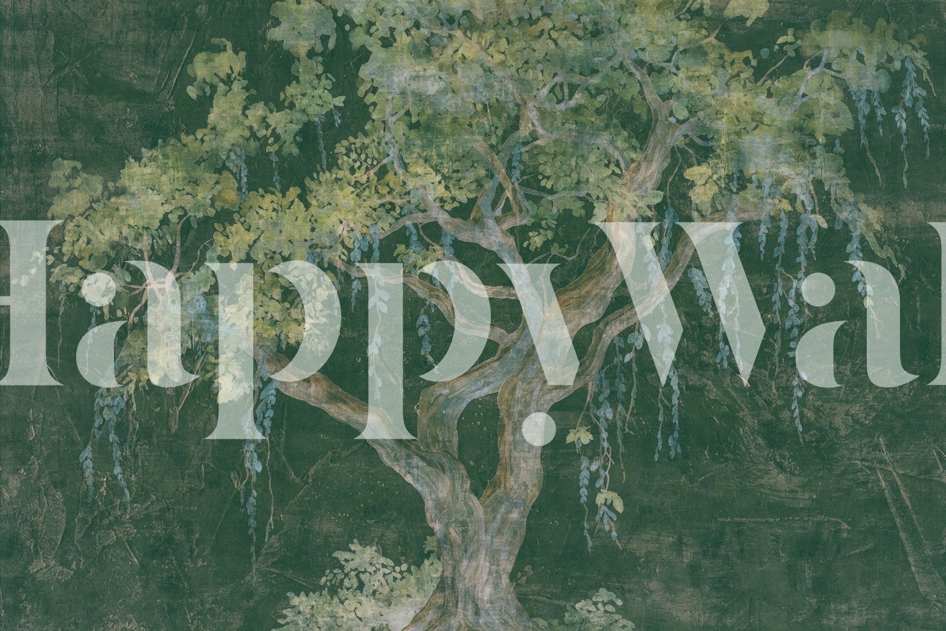 Mystical emerald forest tree tapeta w pokoju