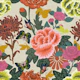 Chinese floral art with butterflies on beige