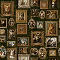 Vintage Famous Corgi Portrait Gallery - green tapet