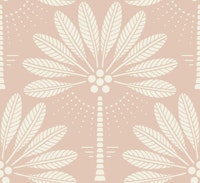 Coastal Palm Trees With Fruits - Cream wallpaper