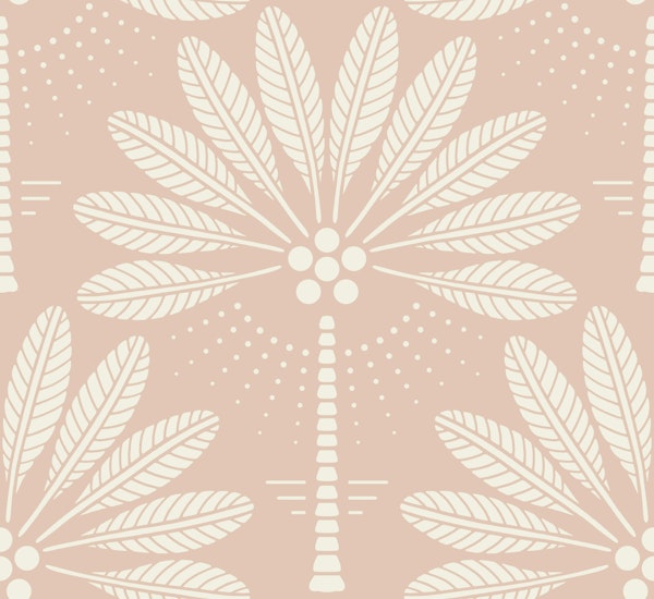 Coastal Palm Trees With Fruits - Cream - L