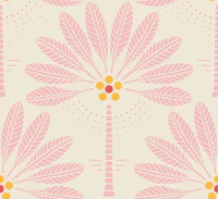 Coastal Palm Trees With Fruits - PinkYellow L wallpaper