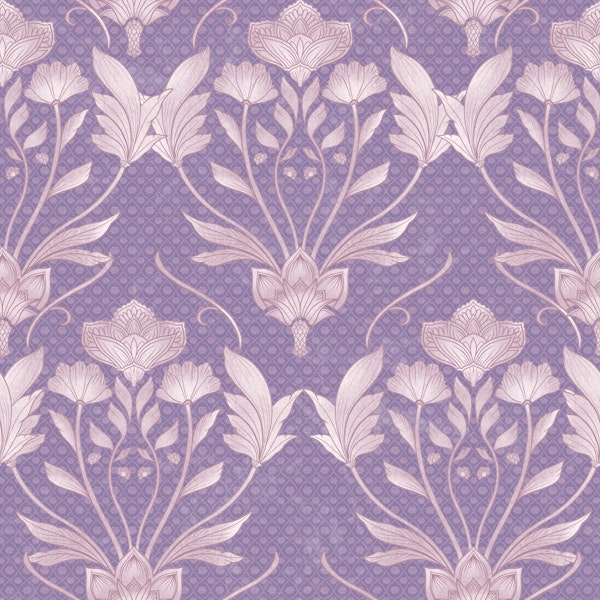 Morris Floral Damask - Pink Amethist lavender