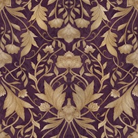 Morris Floral Damask - Ruby burgundy tapetit