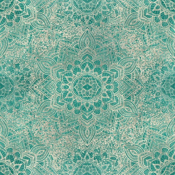 Boho Golden Mandala - Emerald Green