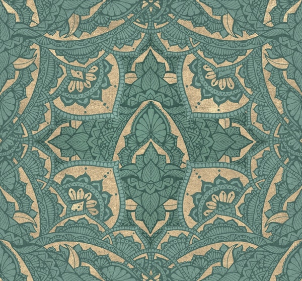 Art deco geometry - teal opaline