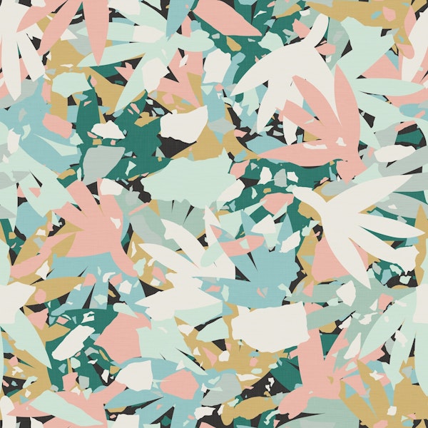 Abstract Pastel Leaves Eclectic Nature WP