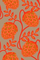 Fantasia Floral Botanical Coral Orange Beige ταπετσαρία