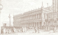 Historic Venice Architectural Etching carta da parati