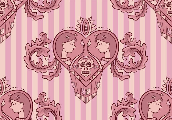 Ornate Love Skull Design