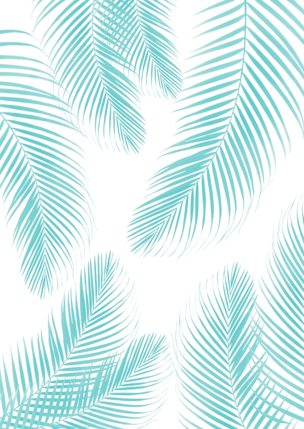 Palm Leaves Soft Turquoise 1a
