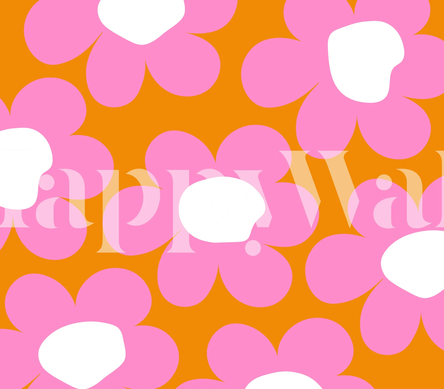 Playful pink petals wallpaper in a room