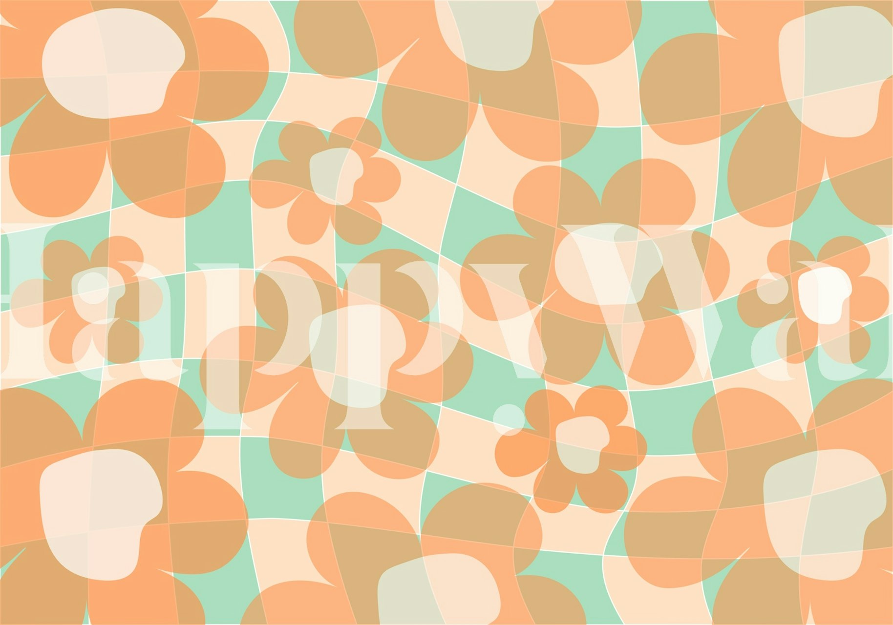 Ταπετσαρία λουλουδιών Vintage Blossom Wave σε ένα δωμάτιο