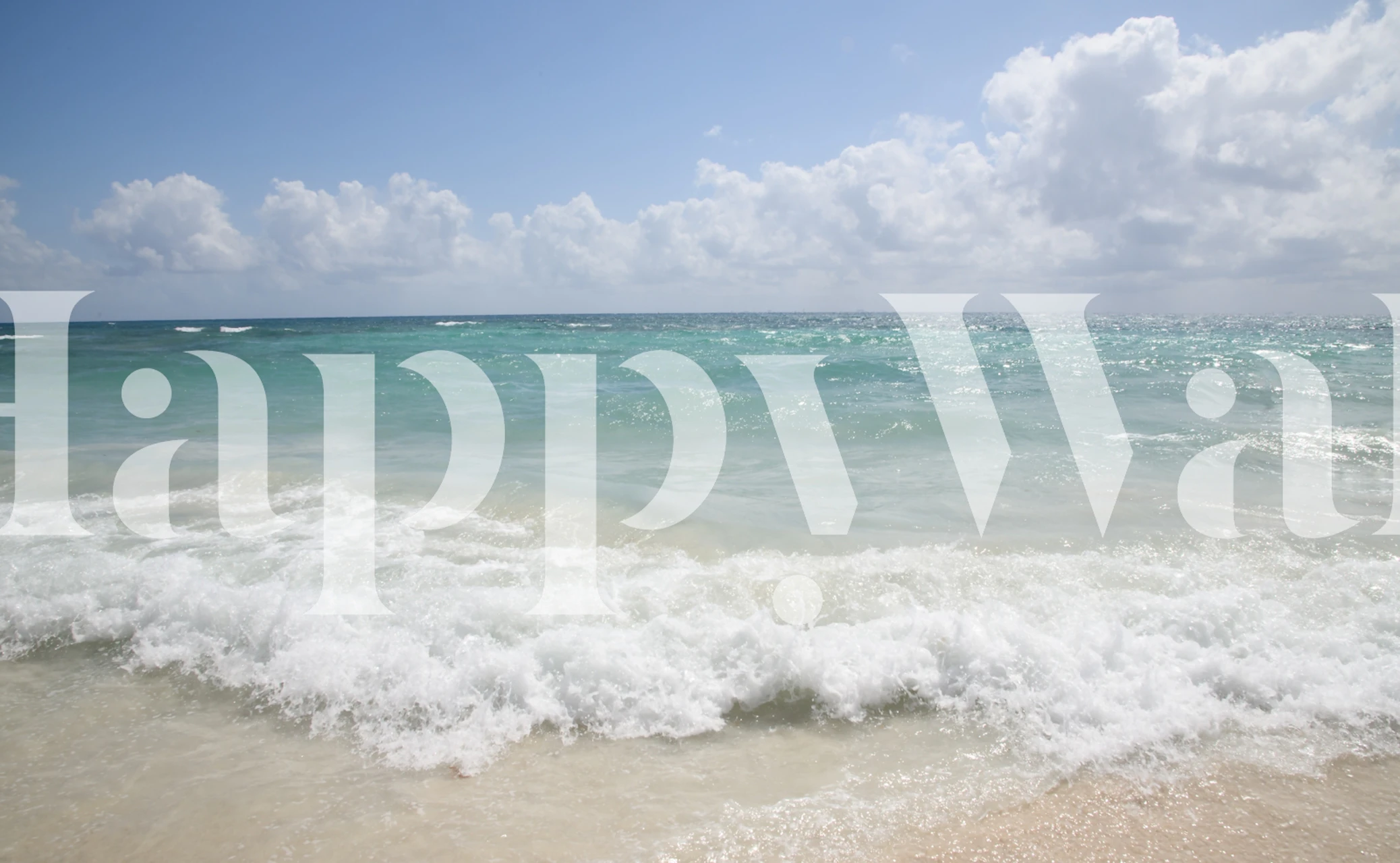 Caribbean ocean wallpaper in a room