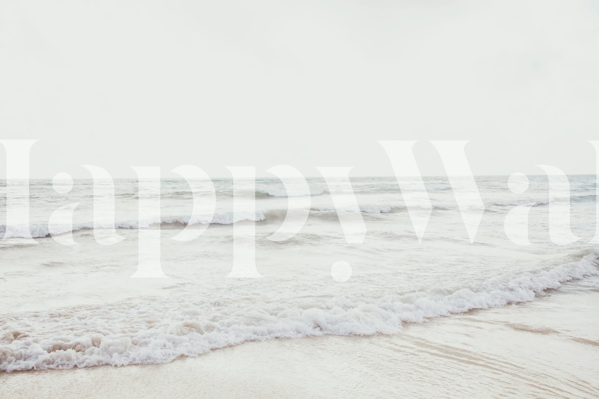 Soft Caribbean Ocean wallpaper with light waves and sandy shore