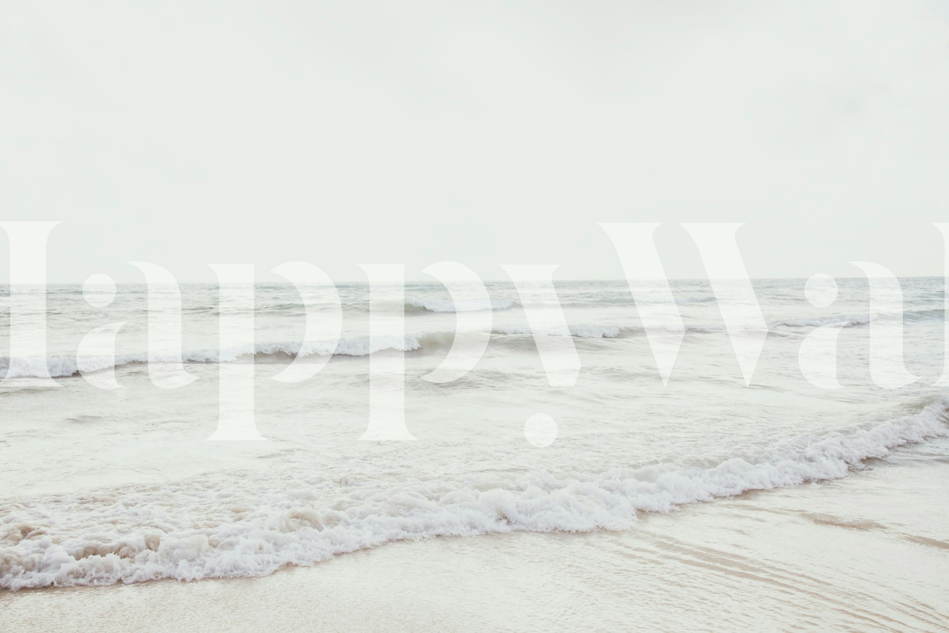 Soft Caribbean Ocean wallpaper with light waves and sandy shore