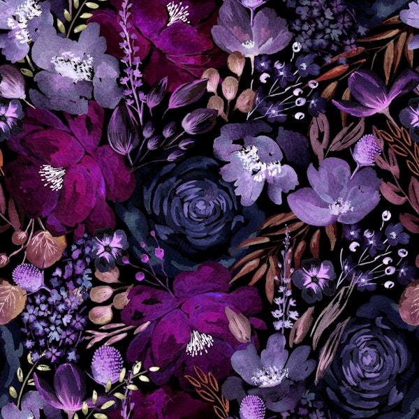 Dark Floral Chaos Purple