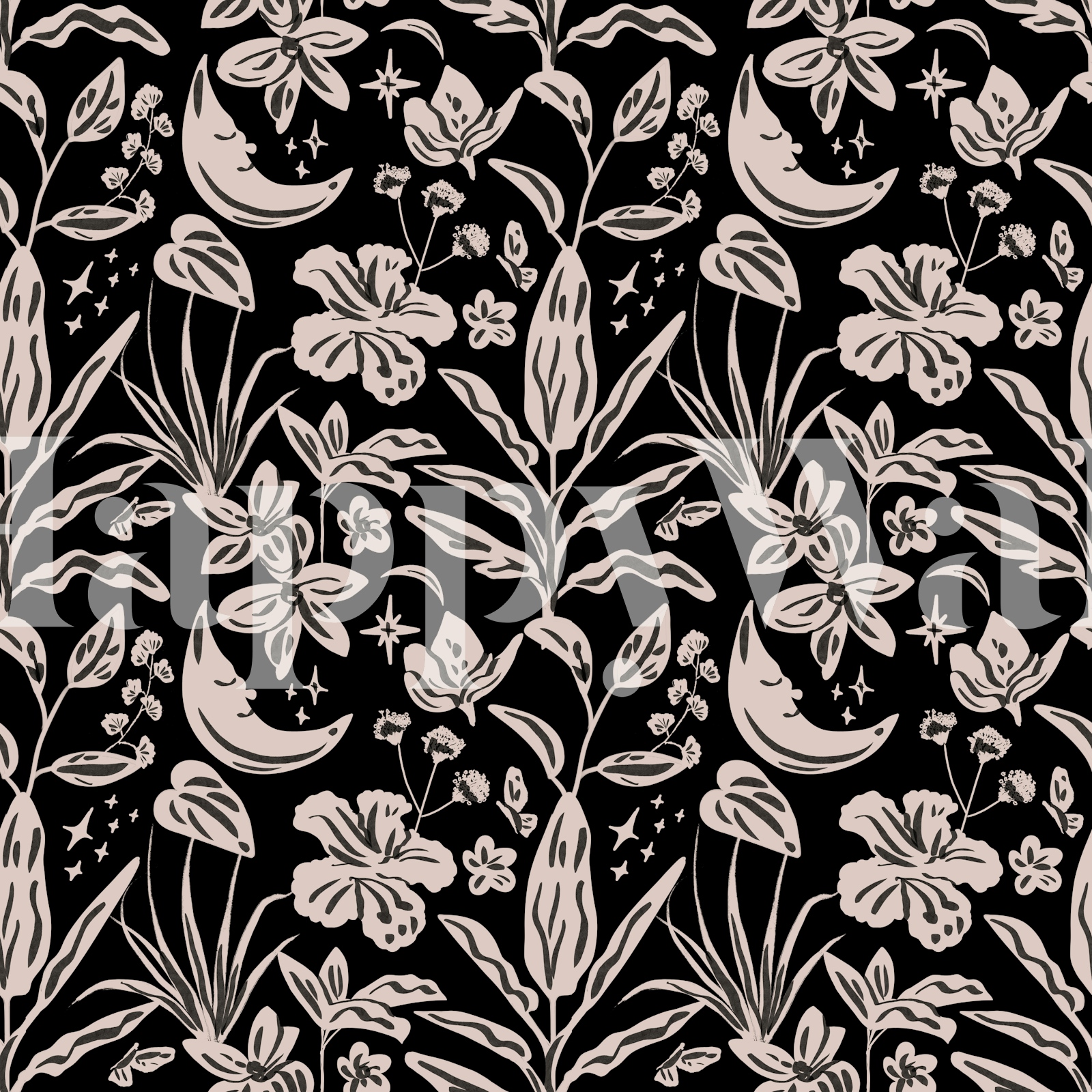 Rainforest Tropical Dark Pattern Wallpaper