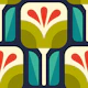 Vivid Retro Geometric Blossoms
