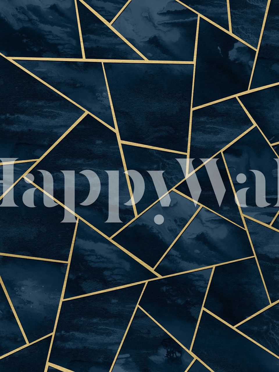 Navy Blue og Gold geometrisk tapetdesign