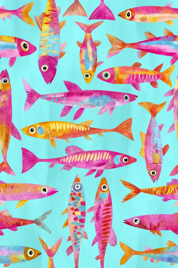 Funky Fish Parade Underwater Vibe Turquoise