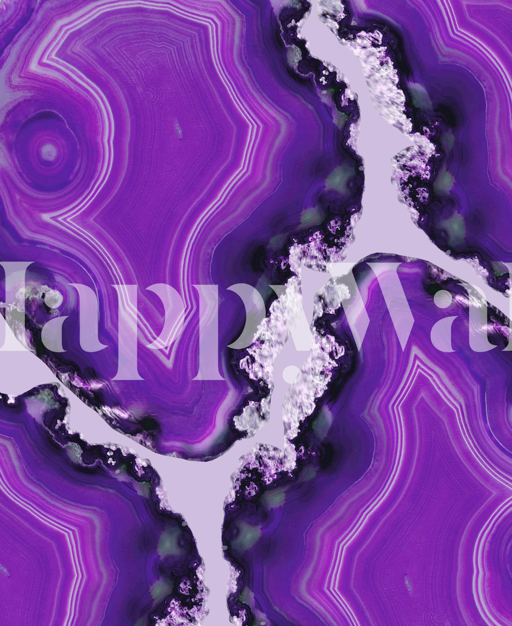 Purple agate geode pattern with swirling purple, white, and black tones wallpaper