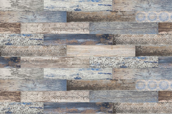 Vintage Wood Tiles Capri Blue