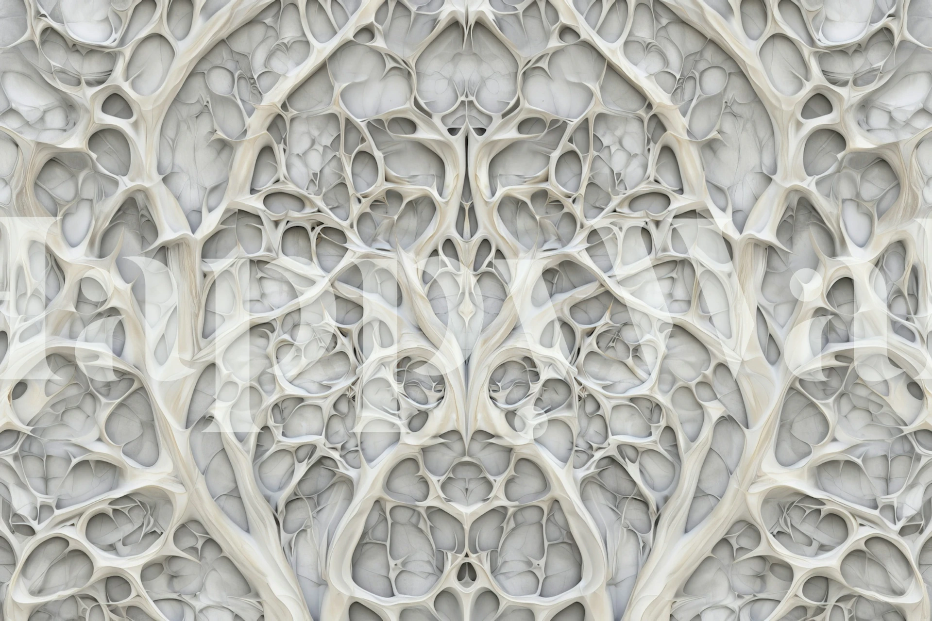 Fractal Bone Abstract Ornaments tapet i ett rum